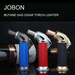JOBON Jet Flame Cigarette Cigar Torch Fashion Butane Gas Unfilled Wholesale Metal Kitchen Manufacture Lighter Smoking Accessories