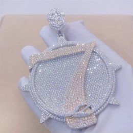 JEWE Custom Two Tone Color 3d Pendant Iced Out Full With Vs Diamond Solid Silver Rapper Jewelry Hiphop Men Chain 240424