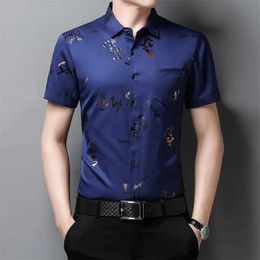 CN5Q Men's Dress Shirts New Mens Business Casual Short Sled Shirt No and Wrinkle Resistant Top d240507