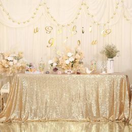 Decoration Glitter Sequin Table Cloth Rectangular Table Cover Rose Gold Tablecloth For Wedding Birthday Party Home Decoration Custom Size