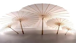 60pcs Bridal Wedding Parasols White Paper Umbrellas Beauty Items Chinese Mini Craft Umbrella Diameter 60cm6042042