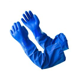 Gloves PVC Rubber Gloves Thicken Oil/Acid/Alkali Resistant Water Proof Lining Cotton Chemical Industrial Reusable Protective Gloves