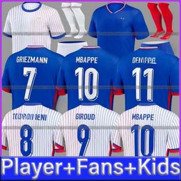 24 25 French MBAPPE Soccer Jerseys 2024 KANTE BENZEMA Fans Player Version GRIEZMANN GIROUD Maillot de foot Men shirt Kids Kit VARANE DEMBELE Football uniform