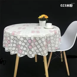 Table Cloth Round Waterproof Oil Resistant Scald Tablecloth No Wash PVC Desk Mat Printed Dustproof Tabletop Cover