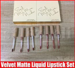 New Makeup Lip Makeup Send Me More Nudes Matte Velvet Liquid Lipstick 1 Set 4 Pieces8712998