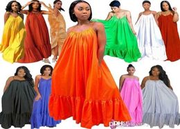 Plus Size 4XL 5XL Women Maxi Dresses 2022 Designer Sexy Sling Sleeveless Long Sundress Wedding Dress Party Nightclub6642329