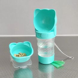 Dog Outing Water Cup Bottle Portable Cup Walking Dog Water Bottle Pet Drinking Water Feeding Food Waste Bag Multi-function Cup 240419