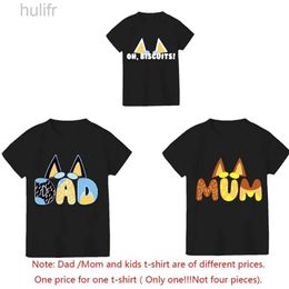 7GMV Family Matching Outfits Dad Mom and Me Family Matching Clothes Simple Cartoon Anime Look T Shirts Daddy Mommy and Me Father Son Mother Daughter Outfits d240507