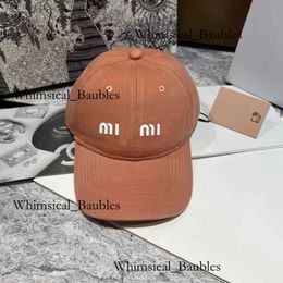 Miumu Luxury Classic Trendy Brand Designer Miui Big Cap Children's Couple Leisure Outdoor Outgoing Sunshade Sunscreen Mui Hat Letter Duck Tongue Hat White 373