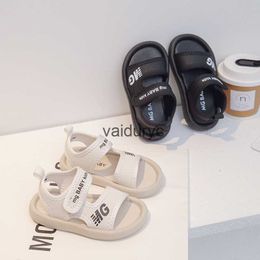 Sandals Childrens Casual 2024 Summer New Boys Open Toe Big Kids Simple Beach Shoes Girls Shoe Trend H240507