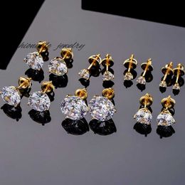 Wholesale Vvs Moissanite Custom Earrings Men Diamond Hiphop 925 Sterling Silver Gold Plated Iced Out MenS Stud Earrings For Wom