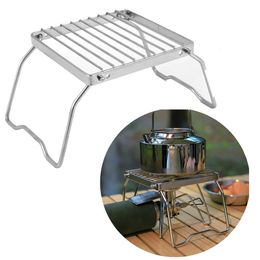 Barbecue Training Tool BBQ Folding Grill Gas Outdoor Home Duty Portable Mini Campfire For Camping Picnic Grate Stainless Steel 240506
