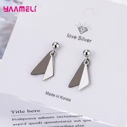 Dangle Earrings Korean Temperament Geometric Female 925 Sterling Silver Simple Fan Shaped Dance Skirt Jewellery