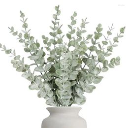 Decorative Flowers Artificial Eucalyptus Leaves Green Leaf Branches For Home Decor Garden Wedding Decoration Faux Greenery Flower