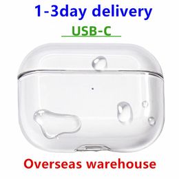 USB C For pro 2 air pods 3 Max Earphones airpod Bluetooth Headphone Accessories Solid Silicone Cute Protective Cover Wireless Charging Box Shockproof Case