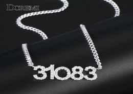 DOREMI Crystal Pendant Letters Necklace for Women Custom Jewellery Custom Name Necklaces Personalised Zirconia iced out pendant T1918876464