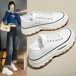 Casual Shoes Thick Soled Canvas Women Autumn Muffin Increase Korean Version Of Leisure Sports Small White