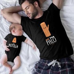 Family Matching Outfits Funny Family Matching Shirts De Tal Palo Tal Astilla T-shirts Daddy and Boys Girls Tees Baby Rompers Fathers Day Outfits Gifts d240507
