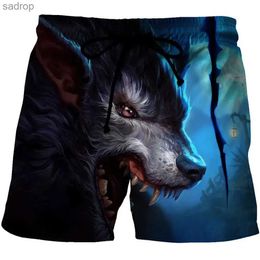 Men's Swimwear Summer mens beach shorts wolf animal print loose surfboard shorts S-6XL swimsuit oversized swimsuit mens running shorts XW