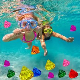Bath Toys 10 Pieces Diving Gem Pool Toy Gemstones Swimming Accessory for Boy Girl d240507