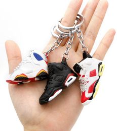 Creative 3D Mini Sneaker Shoes Keychains Men Women 17 Styles Soft PVC Basketball Sports Shoes Key Chain Bag Car Keyrings Pendant A5307432