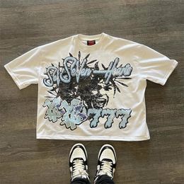 American 777 graphic t shirts print oversized gothic Smart Casual Harajuku streetwear y2k tops goth men clothes 240428