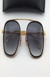 Men System Square Sunglasses 103 Gold Black Frame Grey Gradient Lens Fashion sunglasses Eyewear New with Box9016332