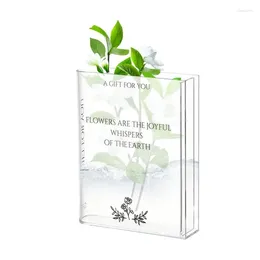 Vases Book Vase Transparent Glass Acrylic For Flowers Cute Bookshelf Decorative Hydroponic Plant Artistic