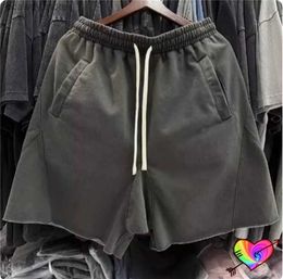 Men's Shorts 2024 Dark Grey Blank Polyline Sewing Men Women Thick Material Pockets Back Integrated Design Vintage Half Pants H240507