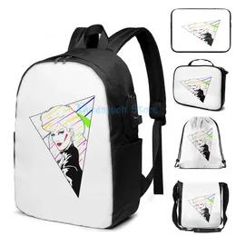 Backpack Funny Graphic Print Stacy USB Charge Men School Bags Women Bag Travel Laptop