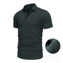 Upto EUR Sizes Tall Man Brand TopQuality Mens Golf Shirt Lopup Hollow Shortsleeved Polo SummerIce Silk Breathable Tee 240430
