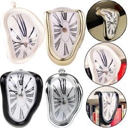 Clocks 2023 New Novel Surreal Melting Distorted Wall Clocks Surrealist Salvador Dali Style Wall Watch Decoration Gift for Home Garden