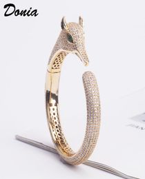 Donia jewelry luxury bangle party European and American fashion fox copper microinlaid zircon personality designer bracelet gift9909196