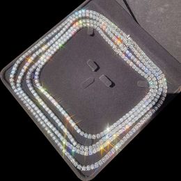 Cheapest Price Hip Hop Sterling Sier 2mm 3mm 4mm 5mm 6.5mm VVS Moissanites Diamond Necklace Moissanite Tennis Chain