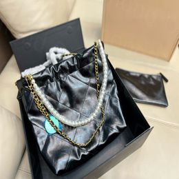 Luxury Shopping Bag Designers Women trash bags diamond Pattern Gold Tone Metal chain 22 Backpacks Designer glad Shopping tote With Box 205q