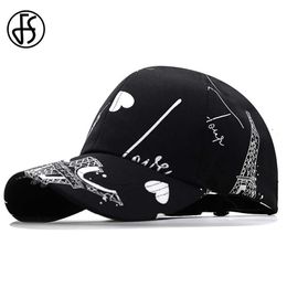 Ball Caps FS Black White Baseball Caps For Men Stylish Graffiti Women Hats Snapback Hip Hop Cap Streetwear Funny Hat Casquette Homme Y240507