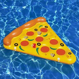 Inflatable Swimming Floating Pizza Pool Float For Adult Outdoor Foldable Water Hammock Mattress Circle Rubber Inflating Summer 240506