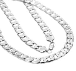 New 12MM Width Fashion Silver Jewellery Cuba Curb Chain Necklace for Men039s Woman Whips Hip Hop Style Jewellery Party Gift6949452