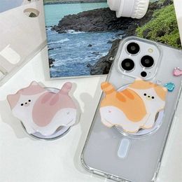 Cell Phone Mounts Holders Korean Cute Cat Cartoon Magnetic Holder Griptok Grip Tok Phone Stand Holder Support For iPhone For Pad Magsafe Smart Tok