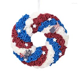 Decorative Flowers Patriotic Door Wreath 4th Of July Independence Day Decoration Multipurpose Colorful Home Decor Wreaths For Window