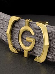 High Quality G designer belts men Letter Casual Genuine fashion luxury Waist Strap leather Grey cintos masculinos ceinture homme5002477