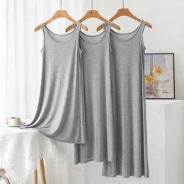 Casual Dresses Modal Tank Top Dress Summer Women's Camisole Length 84 To 118cm Solid Color Plus Size Simple Slipdress Homewear Comforta