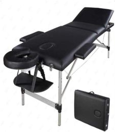 MICHEN 1PC 3 Sections Folding Aluminum Tube SPA Bodybuilding Massage Table Kit Black224w6626502