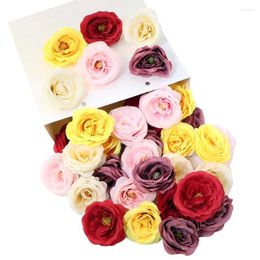 Decorative Flowers 4pcs Large Artificial Peony Flower Roses DIY Home Dining Table Vase Arrangement Decoration Easter Mother's Day Gifts