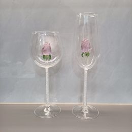 Romantic Glass Cup Rose Cocktail Red Wine Halloween Party Year Christmas Gifts 240429