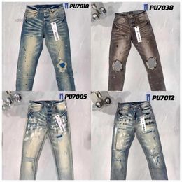 Purple Jeans Fashion-straight-leg Pants 18ss New True Elastic Mens Robin Rock Revival Crystal Studs Denim Designer Trousers KWQT