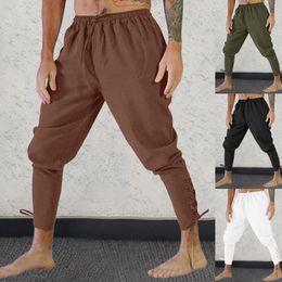 Men's Pants Men Fashion Mediaeval Viking Pirate Costume Trousers Lace Up Renaissance Brown Black Plus Size Halloween