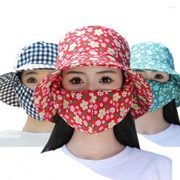 Bandanas Outdoor Bucket Hat Dust Mask Flower Pattern Anti-Uv Sunscreen Protect Neck Summer Quick-Drying Visors Fisherman Cap