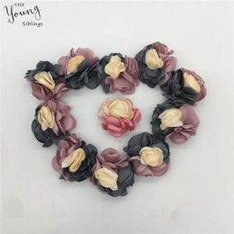 Decorative Flowers 3D Three-dimensional Rose Flower Made Home Decoration Bridal Wedding Dress Party Silk DIY Clothing Hat Accessories