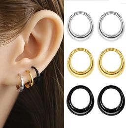 Hoop Earrings Stainless Steel Smooth Metal Chunky For Women Girls Round Circle Hoops Statement Punk Jewellery Fashion